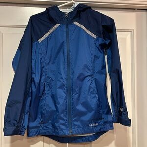 LL Bean Kids Trail Model Rain Jacket M 10-12
